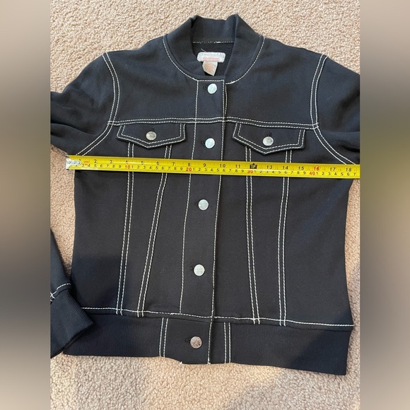 PROJECT G Black Soft Fleece Bomber Jacket with contrast Stitch in Black - Picture 4 of 9